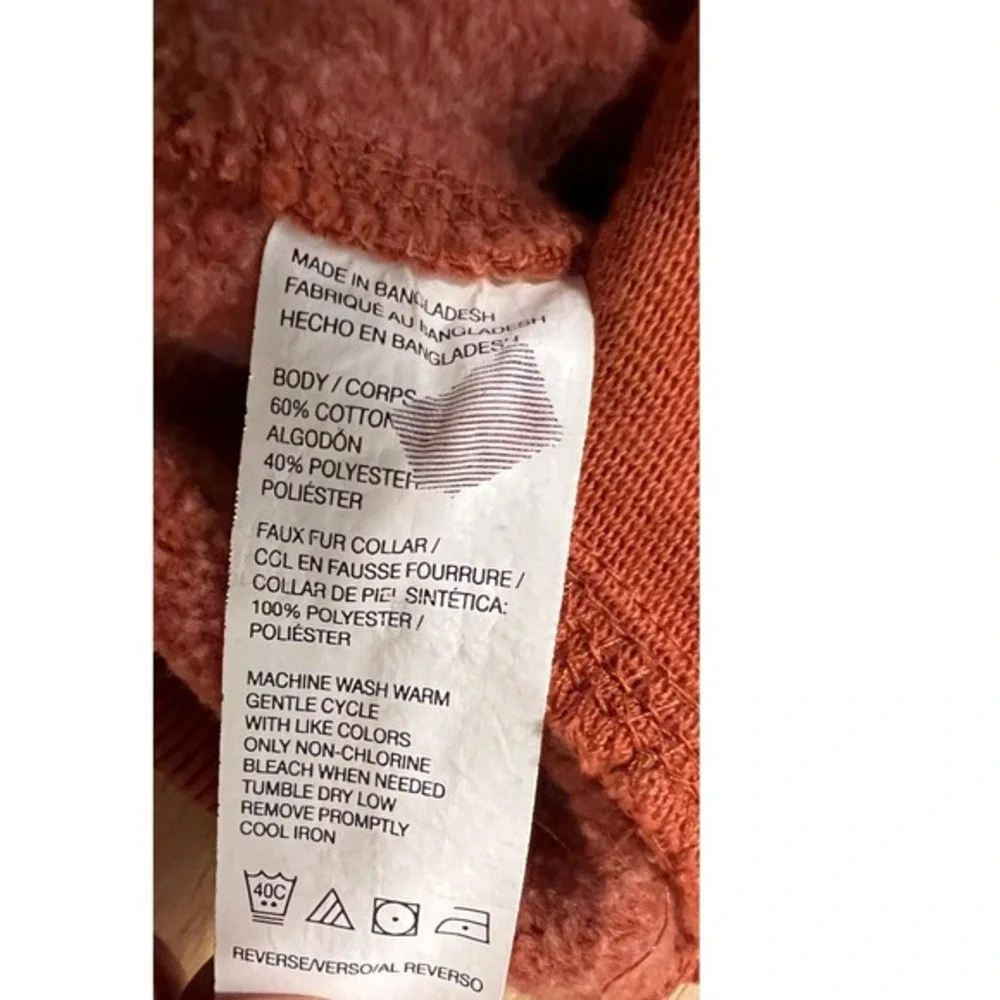Arrow Men's Sherpa Lined Snap Neck‎ Pullover Sweatshirt Rust Orange